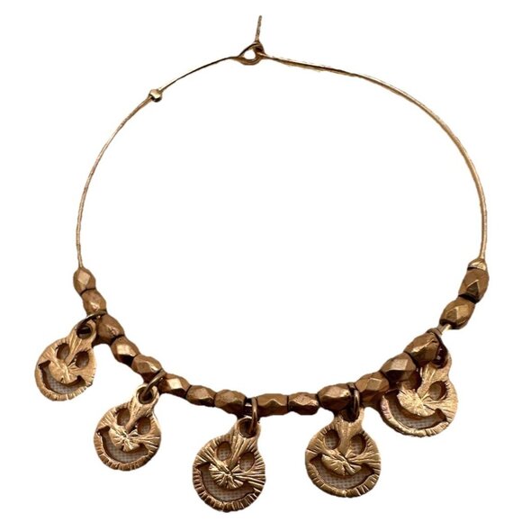 Gold Smiley Face Hoop Earrings - Picture 5 of 7